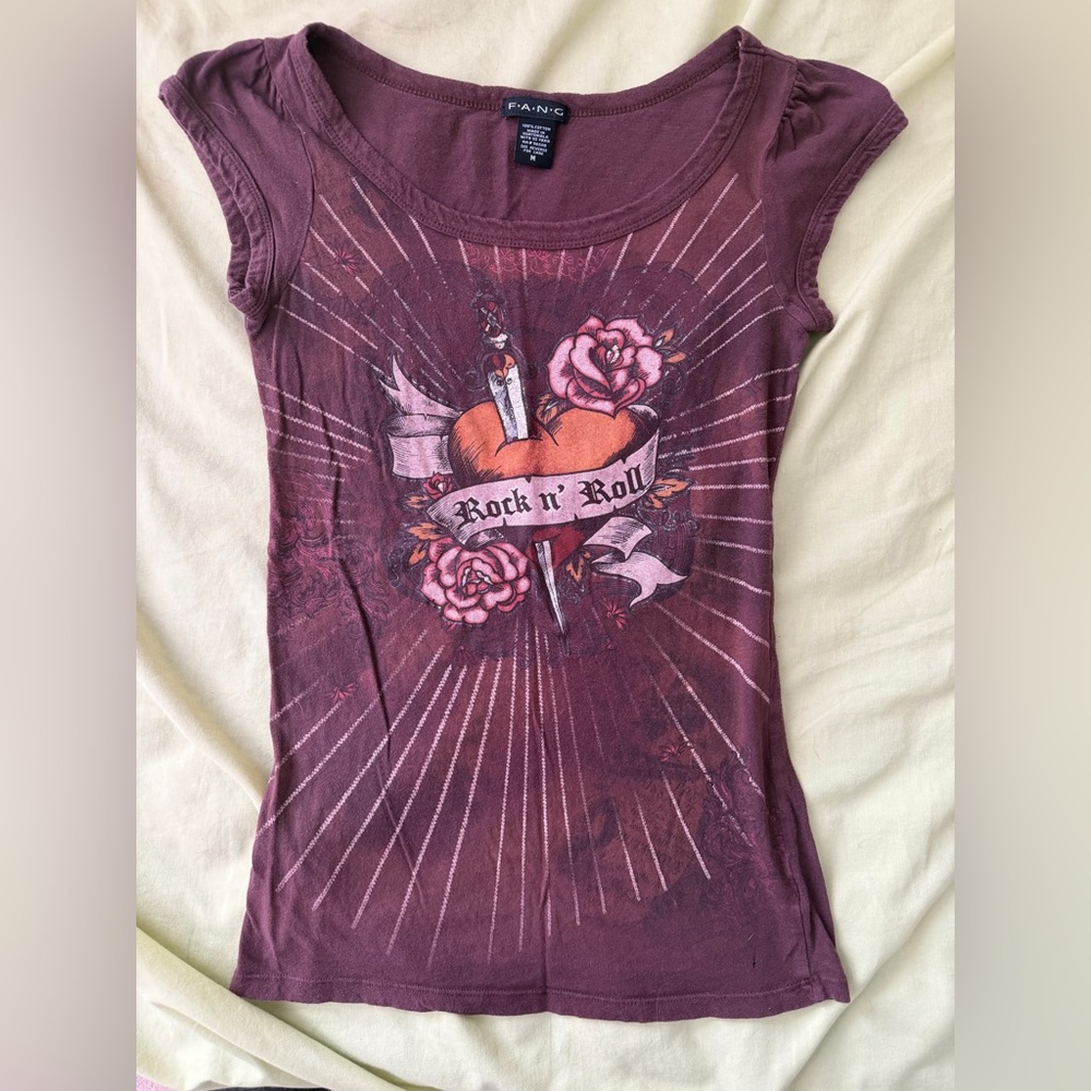 Rock n' Roll Graphic Women's Tee - Brown